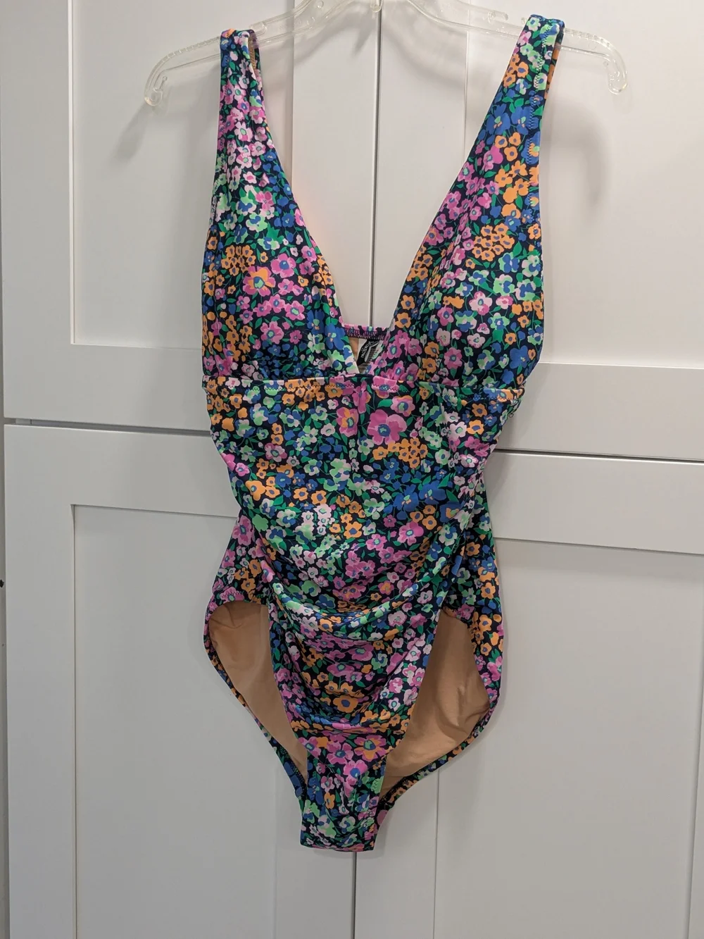 J. Crew Floral One-Piece Swimsuit - Blue, Pink, Green, Yellow